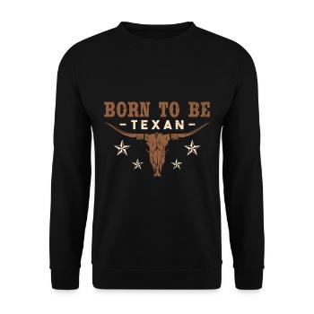 Geboren, um Texaner zu sein - Unisex Pullover - Schwarz - Vorne - Alina (178cm) & Michal (187cm)