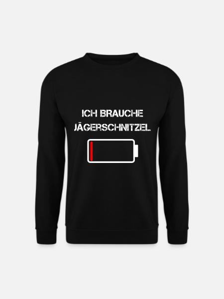 Sächsische Küche | Ich brauche Jägerschnitzel - Unisex Pullover - Schwarz