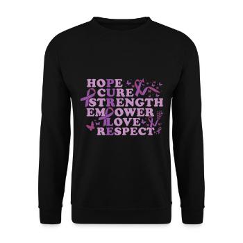 Epilepsy Warrior Purple Ribbon Epilepsy Awareness - Unisex Sweatshirt - black - Front - Alina (178cm) & Michal (187cm)