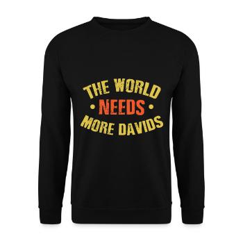 The World Needs More Davids - Unisex Sweatshirt - black - Front - Alina (178cm) & Michal (187cm)