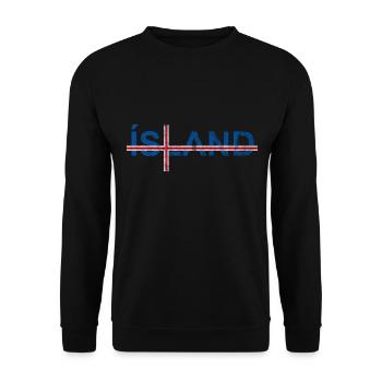 Iceland Flag Scandinavian Cross Travel Vacation - Unisex Sweatshirt - black - Front - Alina (178cm) & Michal (187cm)