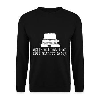 Buchautor | Journalist | Schriftsteller | Schriftsteller - Unisex Pullover - Schwarz - Vorne - Alina (178cm) & Michal (187cm)