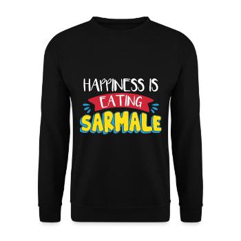 Glück isst Sarmale - Unisex Pullover - Schwarz - Vorne - Alina (178cm) & Michal (187cm)