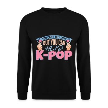 Kpop | Fingerherz | Anime-| Südkorea - Unisex Pullover - Schwarz - Vorne - Alina (178cm) & Michal (187cm)
