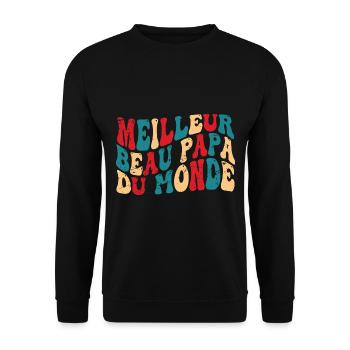Meilleur Beau Papa Du Monde | Beau-Père - Sweat-shirt Unisexe - noir - Devant - Alina (178cm) & Michal (187cm)