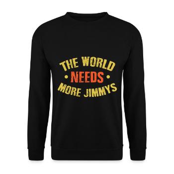 Die Welt braucht mehr Jimmys - Unisex Pullover - Schwarz - Vorne - Alina (178cm) & Michal (187cm)