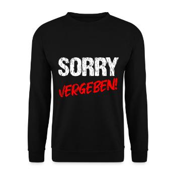 Sorry Vergeben - Unisex Pullover - Schwarz - Vorne - Alina (178cm) & Michal (187cm)
