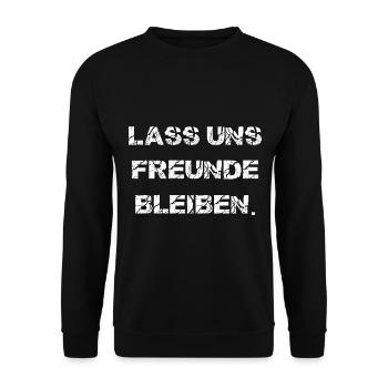 Lass Uns Freunde Bleiben - Unisex Pullover - Schwarz - Vorne - Alina (178cm) & Michal (187cm)