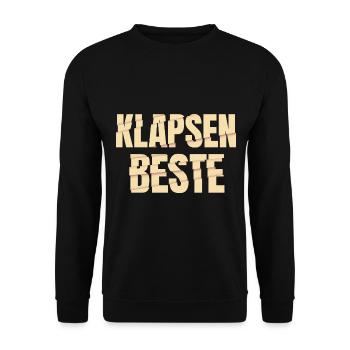 Klapsenbeste Klapse Psychiatrie Sprüche Geschenk - Unisex Pullover - Schwarz - Vorne - Alina (178cm) & Michal (187cm)