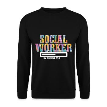 Semaine des travailleurs sociaux | Travailleur social - Sweat-shirt Unisexe - noir - Devant - Alina (178cm) & Michal (187cm)