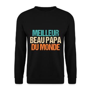 Meilleur Beau Papa | Beau-Père - Sweat-shirt Unisexe - noir - Devant - Alina (178cm) & Michal (187cm)
