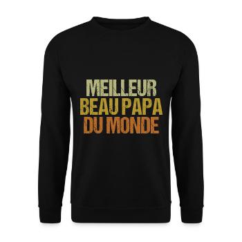 Meilleur Beau Papa Du Monde - Sweat-shirt Unisexe - noir - Devant - Alina (178cm) & Michal (187cm)