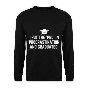 Lustige Graduierung graduierte Quasten-Mörserplatte - Unisex Pullover - Schwarz - Vorne - Alina (178cm) & Michal (187cm)