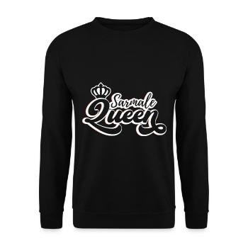 Sarmale Königin | Rumänisches Essen | Rumänien - Unisex Pullover - Schwarz - Vorne - Alina (178cm) & Michal (187cm)