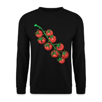 Retro vintage grunge style tomatoes - Unisex Sweatshirt - black - Front - Alina (178cm) & Michal (187cm)