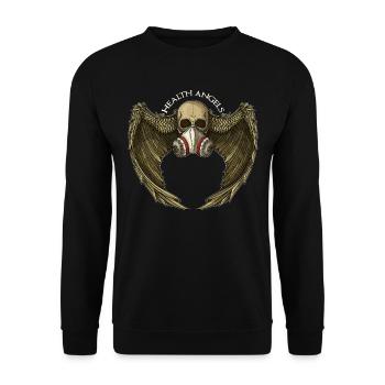 Health angels - Unisex Pullover - Schwarz - Vorne - Alina (178cm) & Michal (187cm)