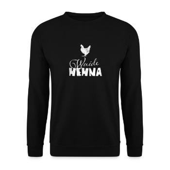 Wuide Hehna - Bayrischer Kosename - Bavarian Bayer - Unisex Pullover - Schwarz - Vorne - Alina (178cm) & Michal (187cm)