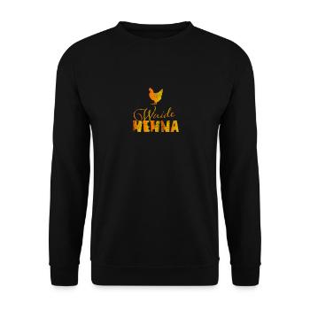 Wuide Hehna - Bayrischer Kosename - Bavarian Bayer - Unisex Pullover - Schwarz - Vorne - Alina (178cm) & Michal (187cm)