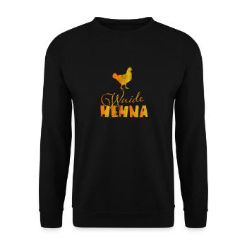 Wuide Hehna - Bayrischer Kosename - Bavarian Henna - Unisex Pullover - Schwarz - Vorne - Alina (178cm) & Michal (187cm)