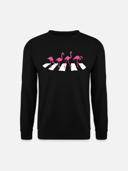 Rosa Flamingo lustiges Rosaflamingo Design - Unisex Pullover - Schwarz