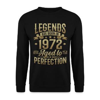 Né en 1972 Legends Cadeau d’anniversaire - Sweat-shirt Unisexe - noir - Devant - Alina (178cm) & Michal (187cm)