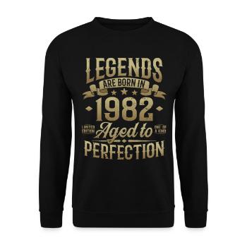 Né en 1982 Legends Cadeau d’anniversaire - Sweat-shirt Unisexe - noir - Devant - Alina (178cm) & Michal (187cm)