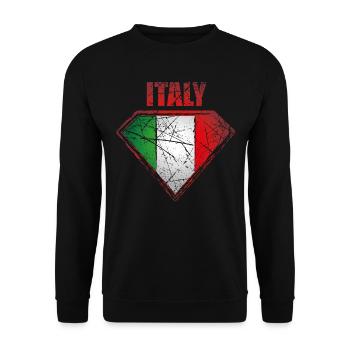 italy superhero flag vintage retro symbol - Unisex Sweatshirt - black - Front - Alina (178cm) & Michal (187cm)