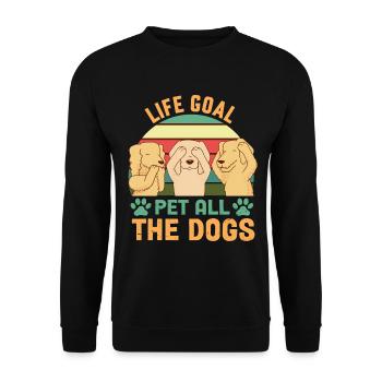 Life Goal Pet all the dogs - Unisex Sweatshirt - black - Front - Alina (178cm) & Michal (187cm)