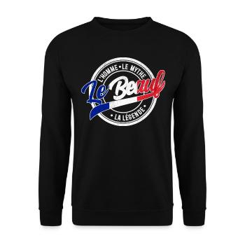 Beauf Homme Mythe Légende Beau-Frère - Sweat-shirt Unisexe - noir - Devant - Alina (178cm) & Michal (187cm)