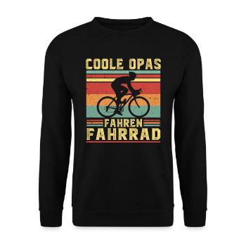 Coole Opas fahren Fahrrad Großvater Radfahrer - Unisex Pullover - Schwarz - Vorne - Alina (178cm) & Michal (187cm)