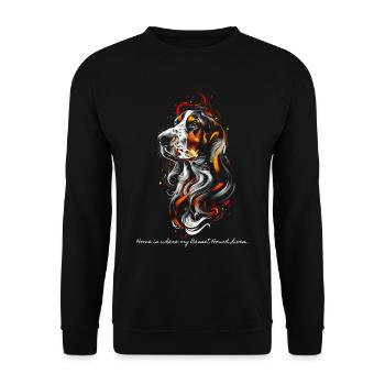 Home is where my Basset Hound lives... - Unisex Sweatshirt - black - Front - Alina (178cm) & Michal (187cm)