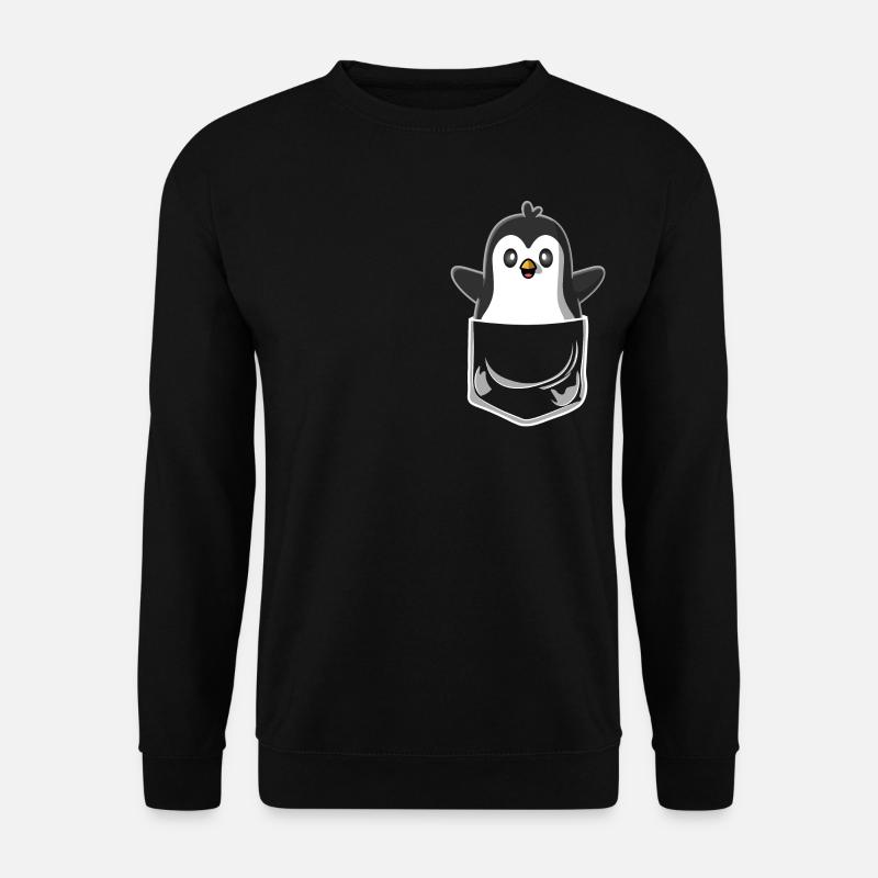 Pinguin Brusttasche Pocket - Unisex Pullover - Schwarz