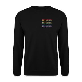 Pride Proud Ally - Unisex Pullover - Schwarz - Vorne - Alina (178cm) & Michal (187cm)
