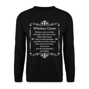Whiskey Unser - Unisex Pullover - Schwarz - Vorne - Alina (178cm) & Michal (187cm)