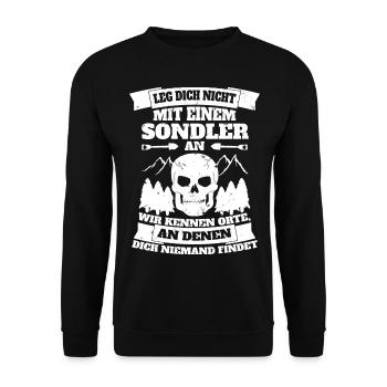 Sondler Sondeln lustiges Geschenk Spruch - Orte - Unisex Pullover - Schwarz - Vorne - Alina (178cm) & Michal (187cm)