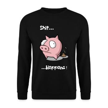 Cochon piggy sow shit arrive idée cadeau - Sweat-shirt Unisexe - noir - Devant - Alina (178cm) & Michal (187cm)
