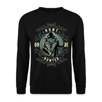 Hunt or hunt! - Unisex Sweatshirt - black - Front - Alina (178cm) & Michal (187cm)