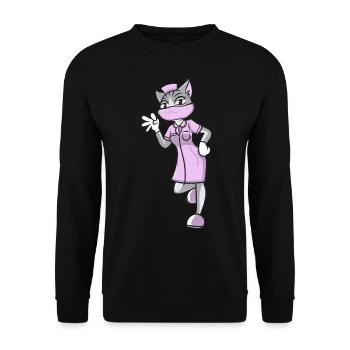 Cat nurse medicine hospital female doctor - Unisex Sweatshirt - black - Front - Alina (178cm) & Michal (187cm)