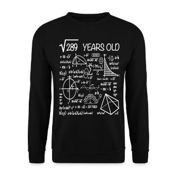 17th birthday math square root - Unisex Sweatshirt - black - Front - Alina (178cm) & Michal (187cm)