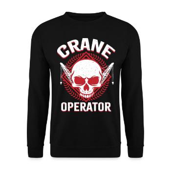 Kranführer Kranfahrer - Unisex Pullover - Schwarz - Vorne - Alina (178cm) & Michal (187cm)