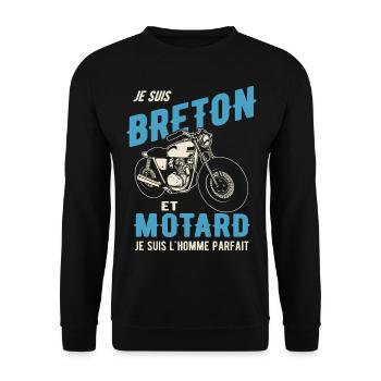 breton et motard l'homme parfait - Sweat-shirt Unisexe - noir - Devant - Alina (178cm) & Michal (187cm)