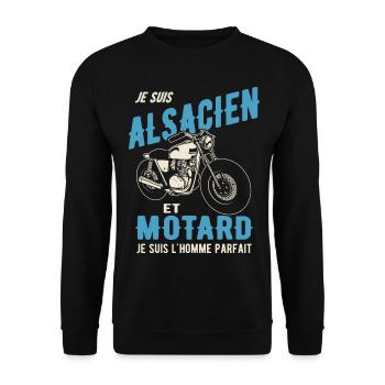alsacien et motard l'homme parfait - Sweat-shirt Unisexe - noir - Devant - Alina (178cm) & Michal (187cm)