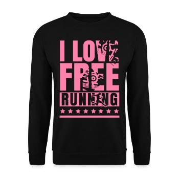 Ich liebe Parkour Frei Laufen Parkourläuferin Spor - Unisex Pullover - Schwarz - Vorne - Alina (178cm) & Michal (187cm)