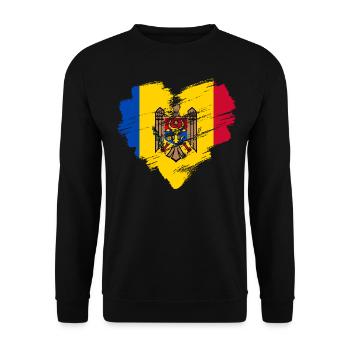 Moldawien - Unisex Pullover - Schwarz - Vorne - Alina (178cm) & Michal (187cm)