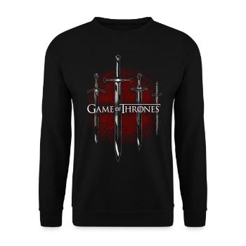Game Of Thrones Schwerter der Häuser - Unisex Pullover - Schwarz - Vorne - Alina (178cm) & Michal (187cm)