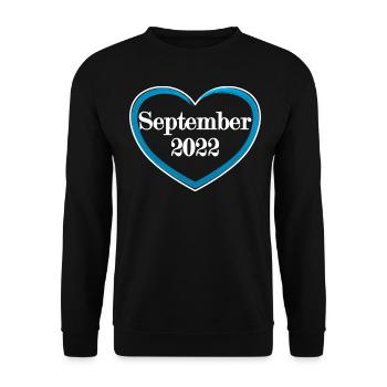 Geburtstermin September Junge Herz 2022 - Unisex Pullover - Schwarz - Vorne - Alina (178cm) & Michal (187cm)