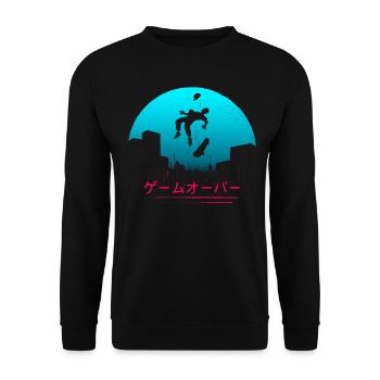skater garçon gameover jap aliens skateboard skate - Sweat-shirt Unisexe - noir - Devant - Alina (178cm) & Michal (187cm)