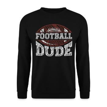 Football Dude American Football US Sport - Unisex Pullover - Schwarz - Vorne - Alina (178cm) & Michal (187cm)