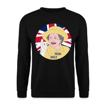 Queen Elizabeth II - 1926-2022 - Unisex Pullover - Schwarz - Vorne - Alina (178cm) & Michal (187cm)