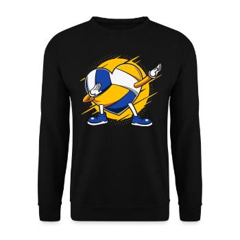 Kids Dabbing Volleyball Player Beach Volleyball - Unisex Sweatshirt - black - Front - Alina (178cm) & Michal (187cm)